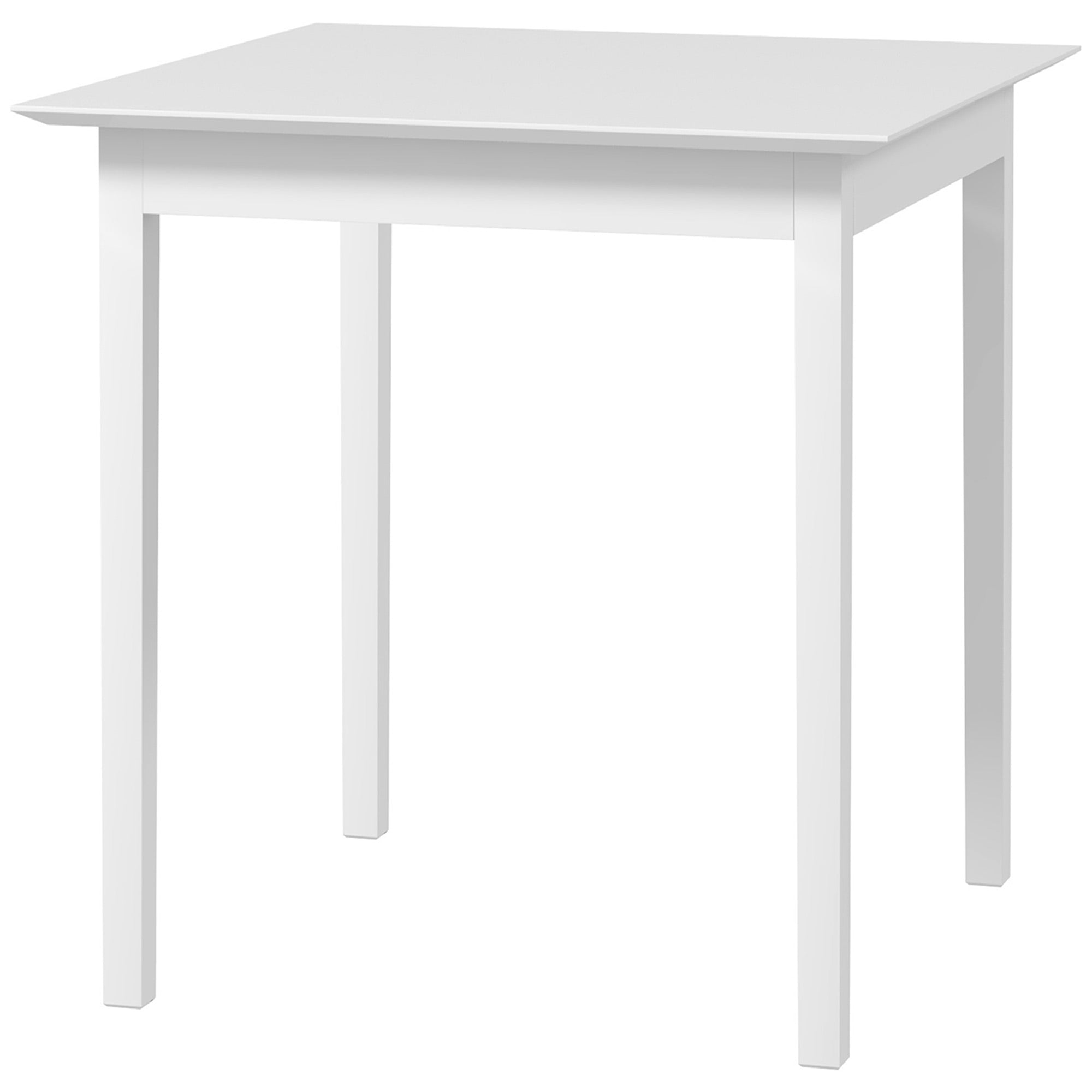 HOMCOM 30" Square Dining Table, Farmhouse Dining Room Table with Pine Wood Frame, Space Saving Small Kitchen Table, White 