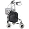 HOMCOM Upright Walker Up Rollator, Rolling Walker with Wheels, Storage Bag, Tray, Adjustable Handle Height, Black