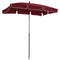 6.5x4ft Rectangle Patio Umbrella Aluminum Tilt Adjustable Garden Parasol Sun Shade Outdoor Canopy Wine Red
