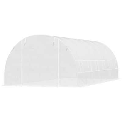 Outsunny 26' x 10' x 6.6' Large Walk in Tunnel Greenhouse Garden Plant Seed Green House Premium Steel Frame 
