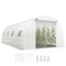 Walk-in Tunnel Greenhouse with 2 Support Rods, Mesh Door, Plant Hot House with PE Cover, 20'x10'x7', White