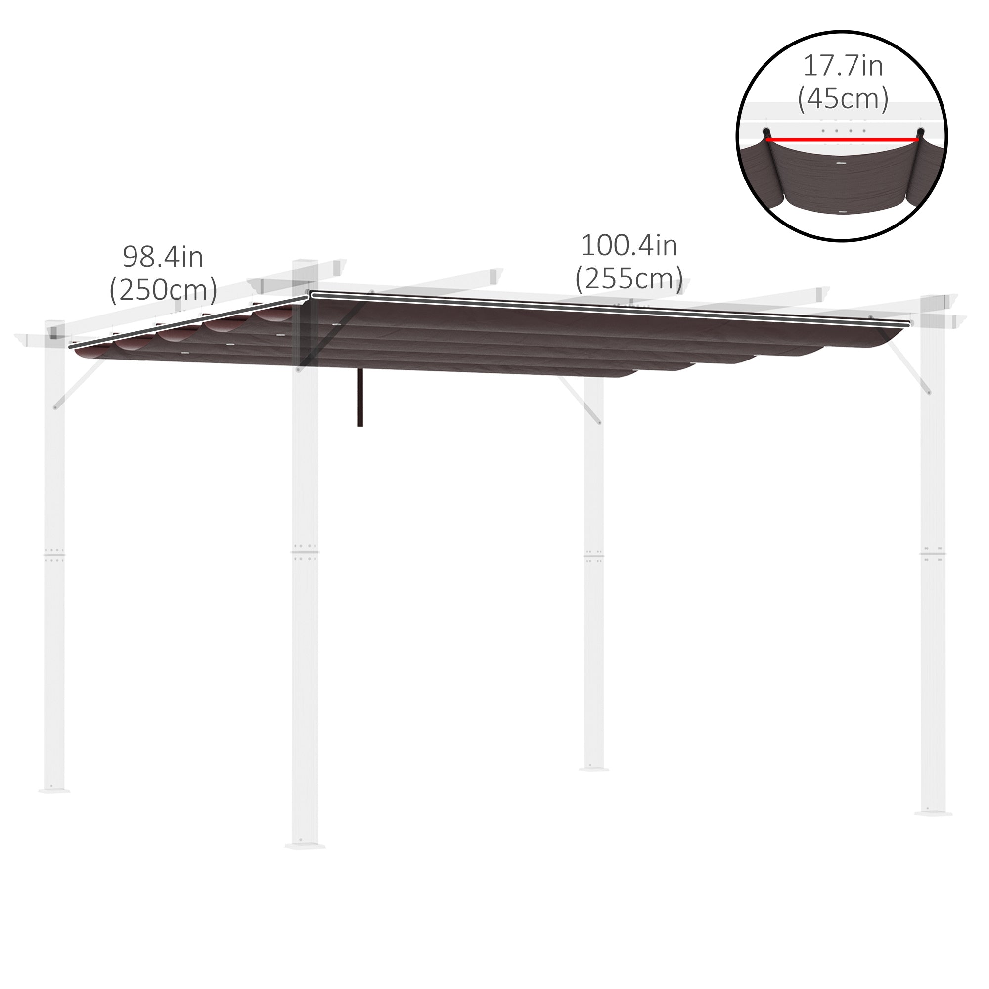Outsunny Pergola Canopy Replacement 9.8'x9.8', Retractable Cover, Durable Fabric, Coffee - Upgrade Your Outdoor Space 