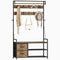 6-In-1 Hall Tree with Shoe Storage, Coat Rack Shoe Storage with 10 Hooks, 2 Fabric Drawers, Rustic Brown