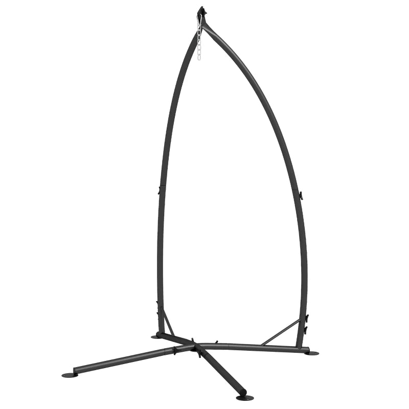 Hammock Chair Stand, Hanging Heavy Duty Steel Frame Hammock Stand Only with Chain for Indoor & Outdoor Use, Black