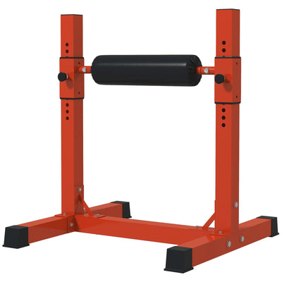 Soozier Bulgarian Split Squat Stand, Single Leg Squat Stand, 12-Level Adjustable Squat Roller for Lower Body Strength Training, Red 