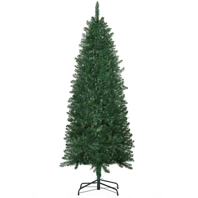 HOMCOM 6ft Artificial Christmas Tree w/ Metal Stand Spruce Branch Tips Green 