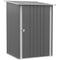 Outsunny Lean-to Garden Shed 3.3'x3.4' Secure Outdoor Steel Storage with Lockable Door Ideal for Patio Tools - Grey