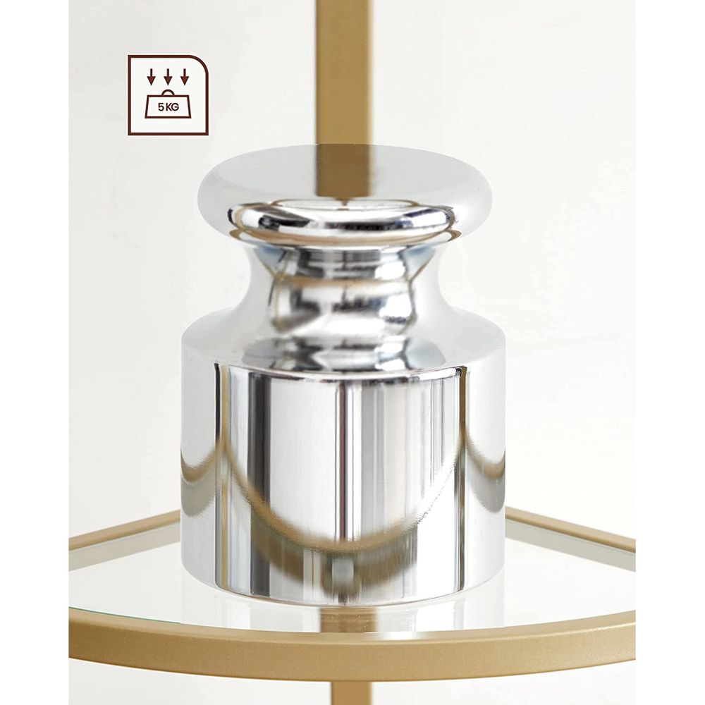 VASAGLE 5-Tier Glass Corner Storage Shelf 