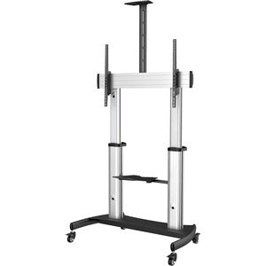 Mobile TV Stand, Heavy Duty Universal TV Cart for 60-100 inch Display (100kg/220lb), Height Adjustable Rolling TV Floor Stand 
