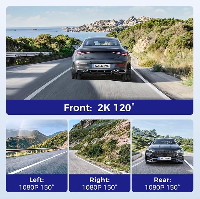 AZDOME M660 4 Channel 360° Dash Cam with 128GB eMMC, 2.5K+1K+1K+1K Dashcam 