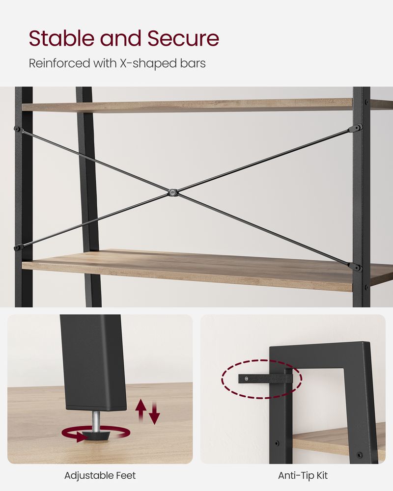 VASAGLE 4-Tier Ladder Shelf with Steel Frame 