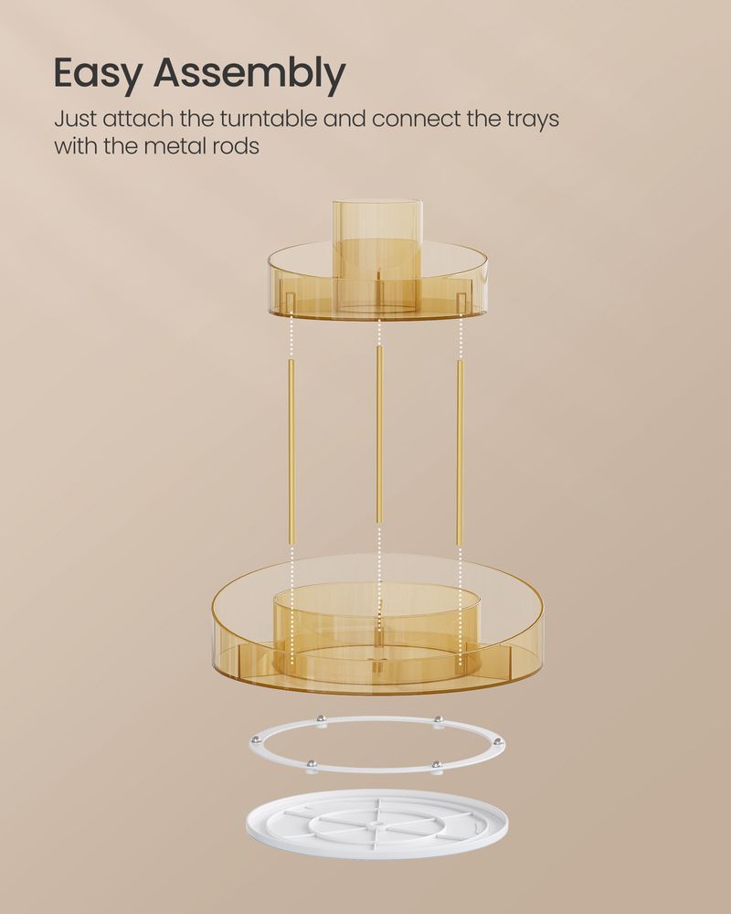 SONGMICS 2-Tier Round Rotating Makeup Organizer 