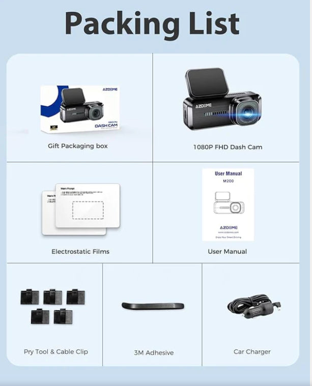 AZDOME M200 1080P Front Dash Cam 