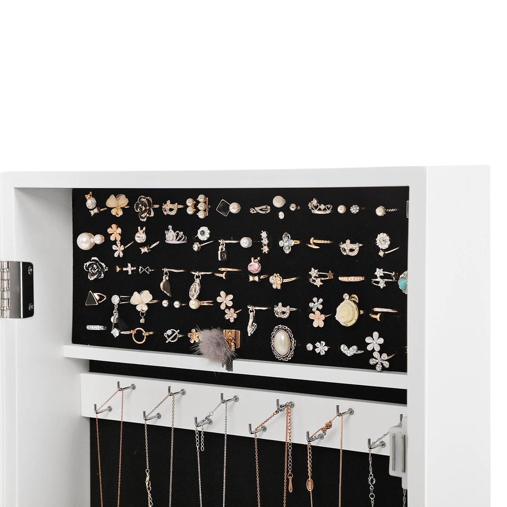 SONGMICS Lockable Jewelry Cabinet Armoire with Mirror 