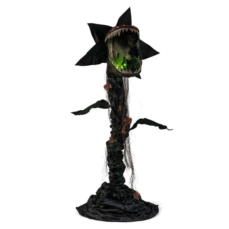 6.2 ft Animated Halloween Man-Eating Plant with Color-Changing LED Mouth