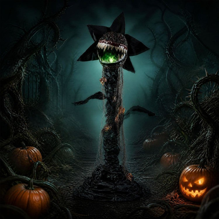 6.2 ft Animated Halloween Man-Eating Plant with Color-Changing LED Mouth