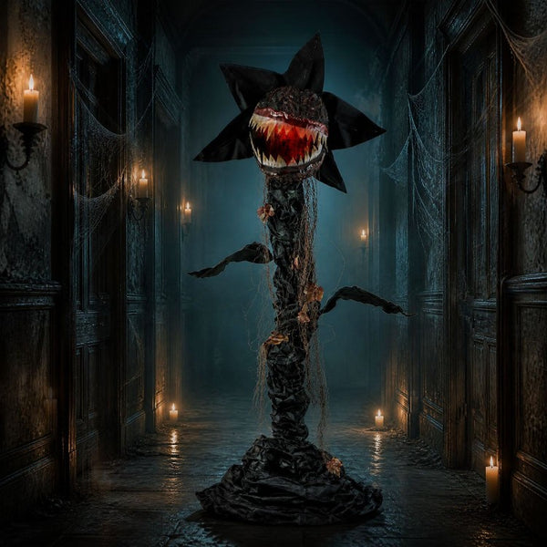6.2 ft Animated Halloween Man-Eating Plant with Color-Changing LED Mouth