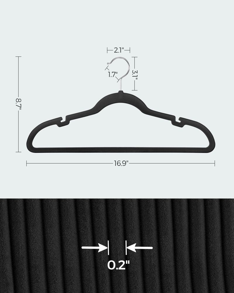 SONGMICS Velvet Hangers 30 Pack, Non-Slip Clothes Hangers 