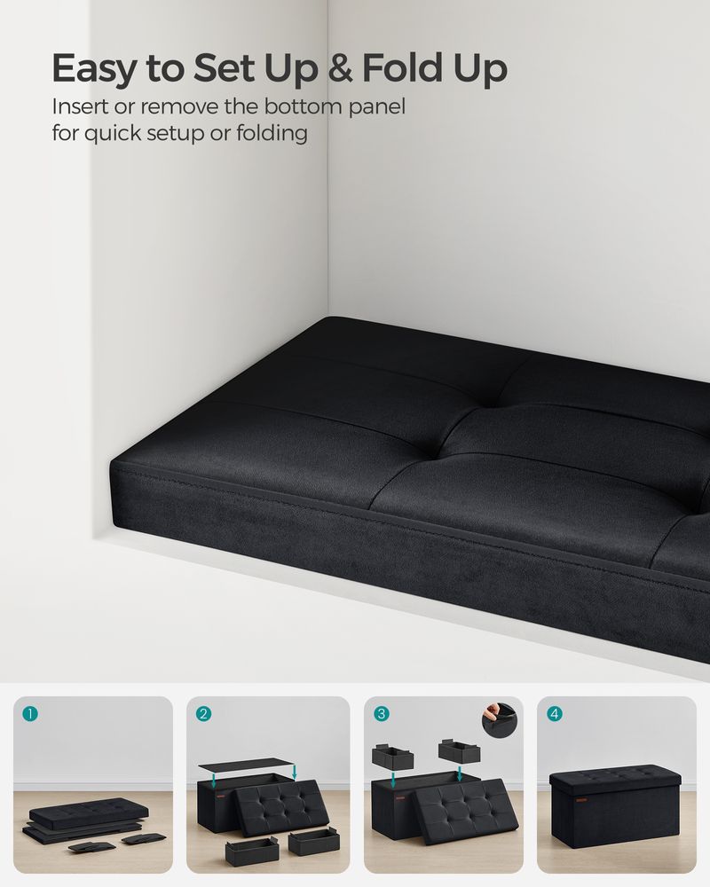 SONGMICS Storage Ottoman Bench with Storage Chest, Load up to 660 lb 