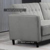 HOMCOM Pull Out Sofa Bed, Button Tufted Fabric Convertible Bed Couch with Adjustable Back, for Living Room, Grey