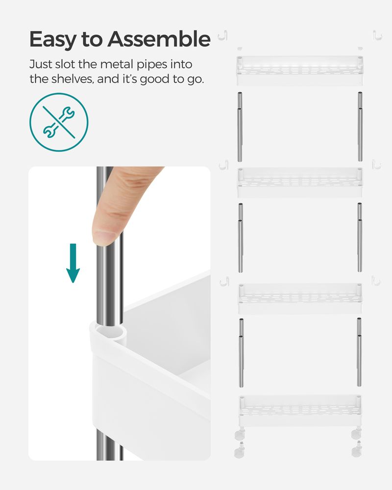 SONGMICS 4-Tier Narrow Utility Cart on Wheels 