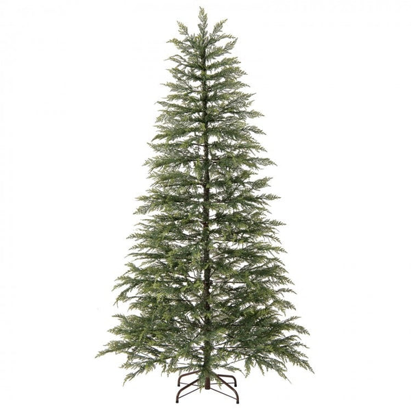 6.5 Feet Artificial Christmas Tree with Branch Tips and Colorful LED Lights