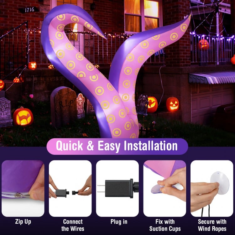 6.5 Ft Inflatable Tentacles with LED Lights and Suction Cups