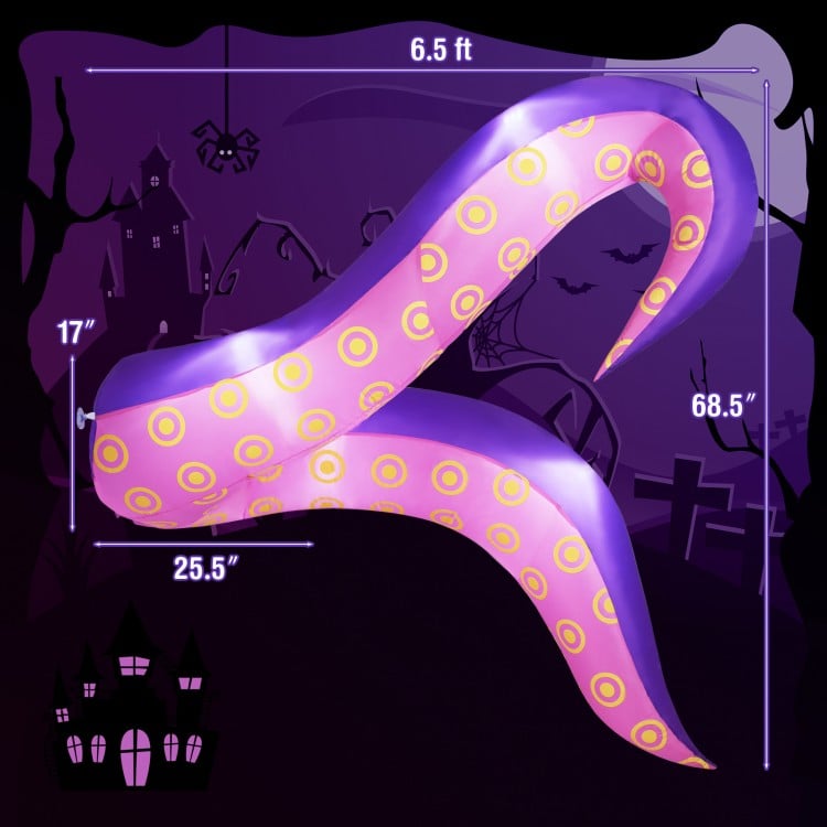 6.5 Ft Inflatable Tentacles with LED Lights and Suction Cups