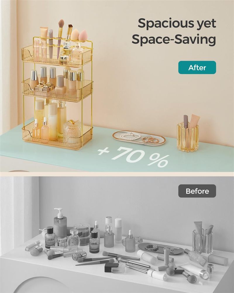 SONGMICS 3-Tier Makeup Organizer 