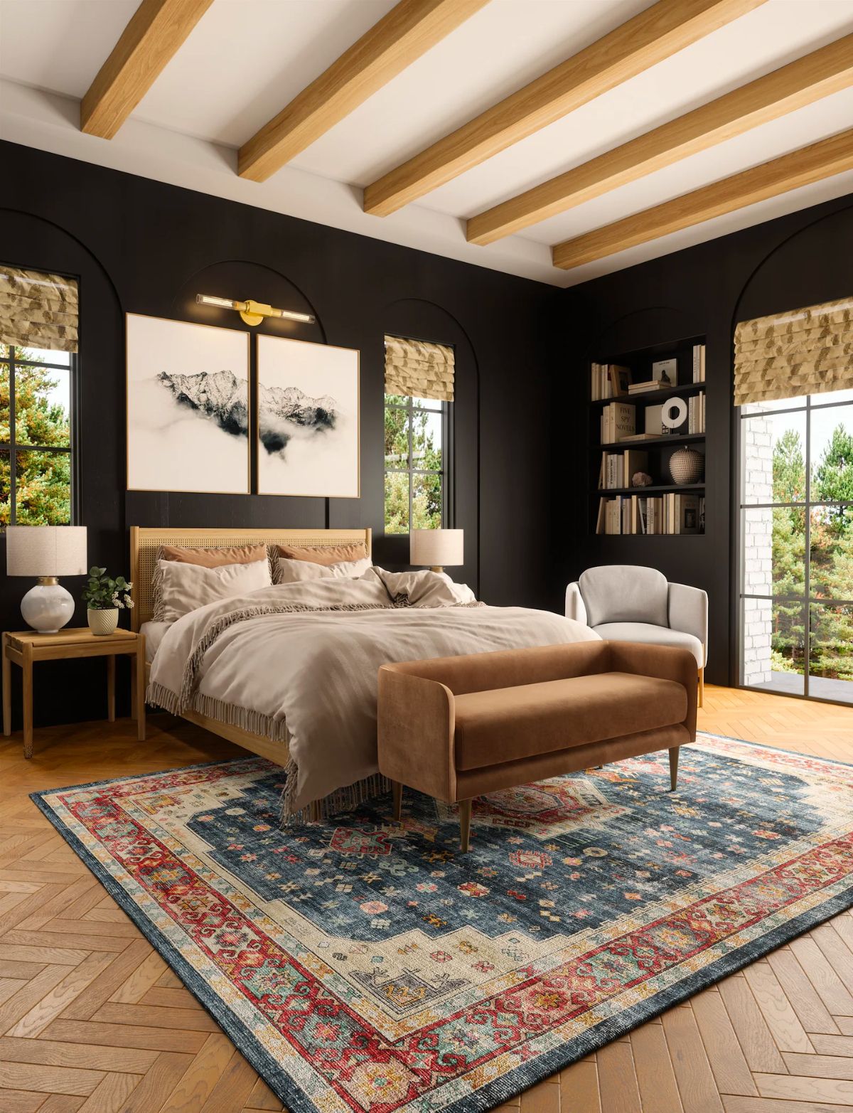 Dilara Multi Color Red Blue Rug 