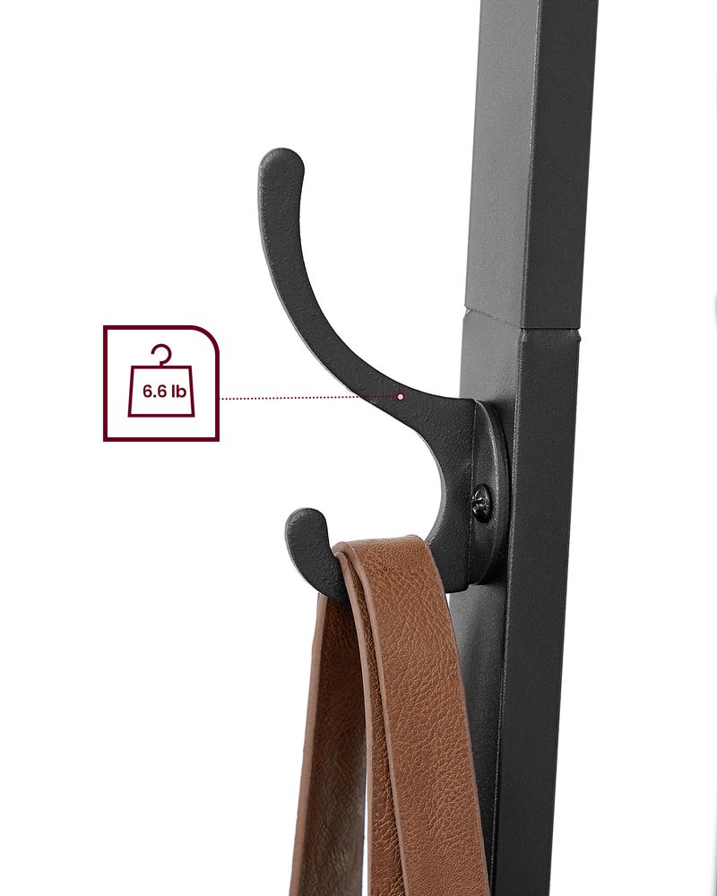 VASAGLE Coat Stand with 3 Shelves 