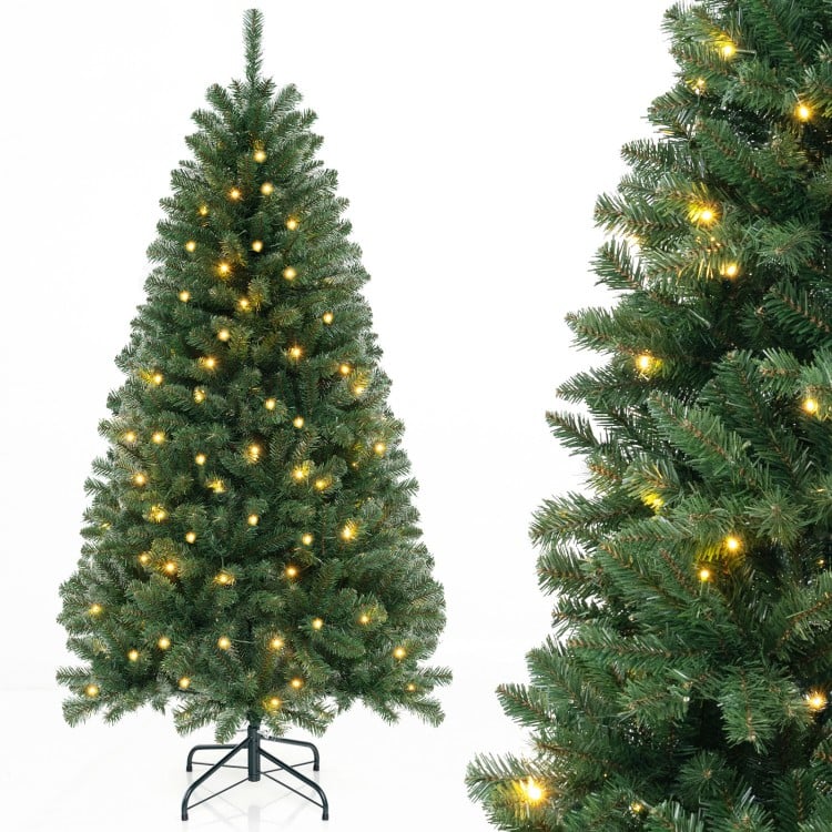6 FT Artificial Christmas Tree with 568/830/1182 Branch Tips and 200/250/400 Warm White LED Lights