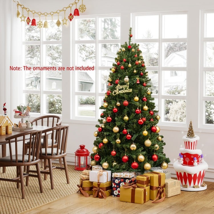 6 FT Pre-Lit Artificial Christmas Tree with Remote Control and LED Lights