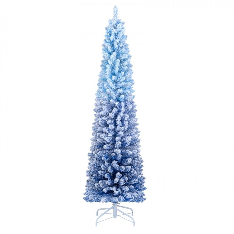6 Feet Snow-flocked Artificial Christmas Tree with 220 Warm White LED Lights