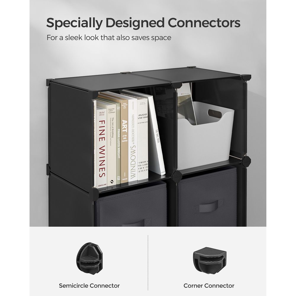 SONGMICS Cube Storage Organizer with Storage Boxes, Set of 6 