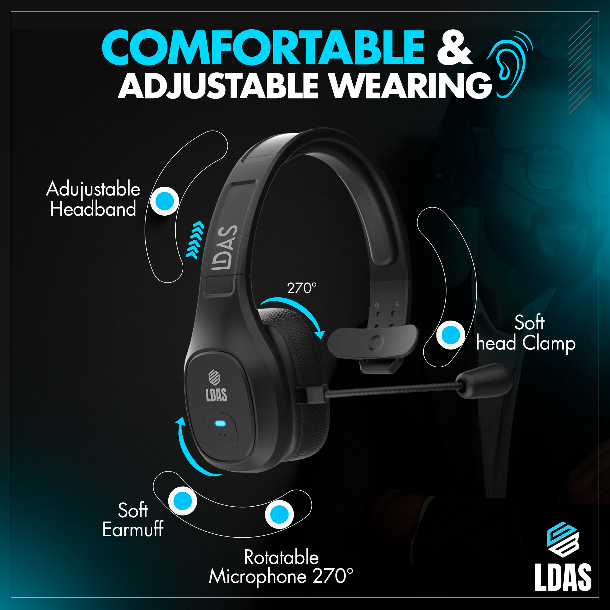 LDAS Trucker Bluetooth Headset GeForce1 (TH11) 