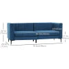 HOMCOM Modern 3-Seater Sofa, 78" Channel Tufted Sofa Couch with Velvet Fabric Upholstery, Steel Legs and Bed Slats for Living Room, Bedroom and Flat, Blue