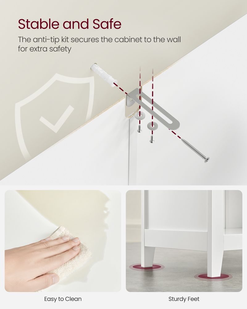 VASAGLE Bathroom Cabinet with 2 Drawers 