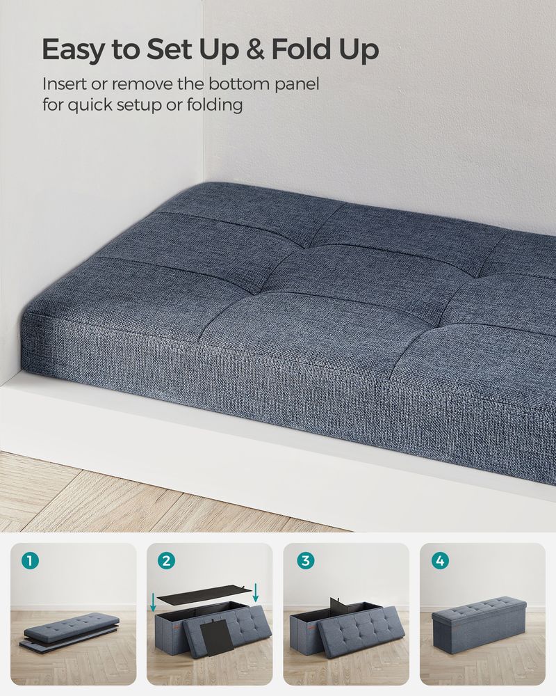 SONGMICS MAZIE Collection 43'' Folding Storage Ottoman Bench 