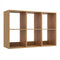 6 Cube Bookshelf with Back Guardrail for Living Room Bedroom-Natural