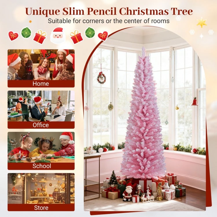 6 FT Artificial Christmas Tree with 460 Branch Tips and Folding Metal Stand