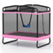 6 FT Kids Trampoline with Swing and Horizontal Bar Small Rectangle Trampoline