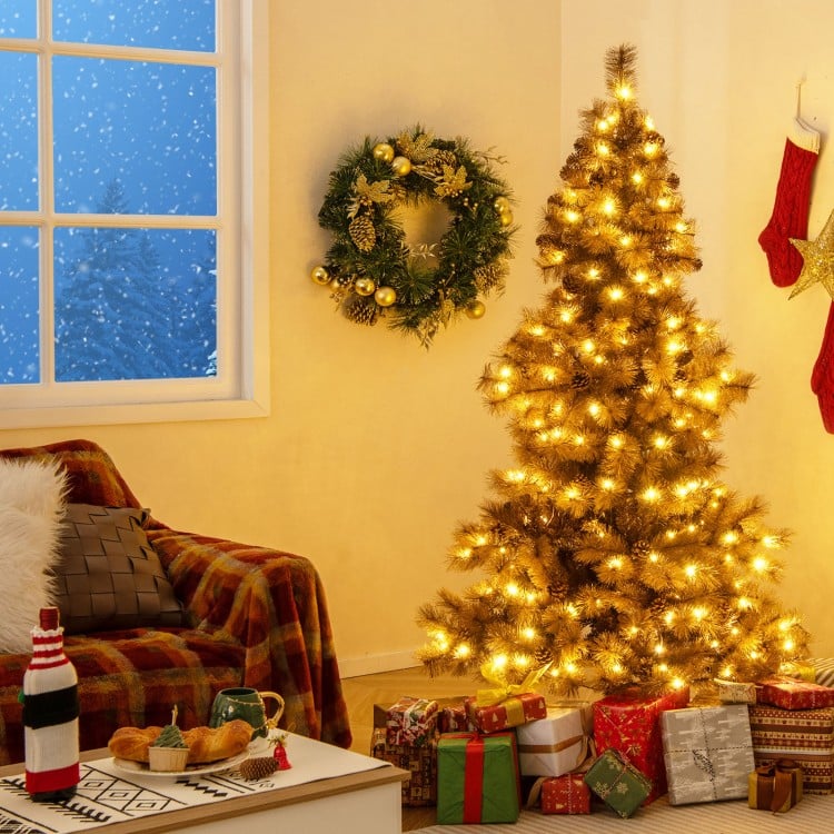 6 Feet Artificial Christmas Tree with 493 Branch Tips for Home Office Carnival