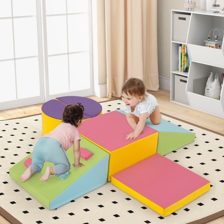 6-Piece Foam Climbing Blocks with Hook and Loop Fasteners