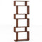 6-Tier Geometric Bookshelf with 2 Anti-Tipping Kits for Home Office-Walnut