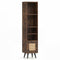 6-Tier Tall Narrow Bookcase 54 Inches Slim Storage Cabinet-Rustic Brown