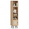 6-Tier Tall Narrow Bookcase 54 Inches Slim Storage Cabinet-Natural