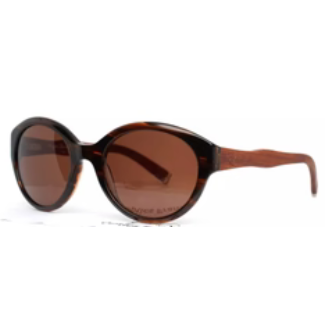 Diagram Amber Wood Womens Round Full Rim Sunglasses 