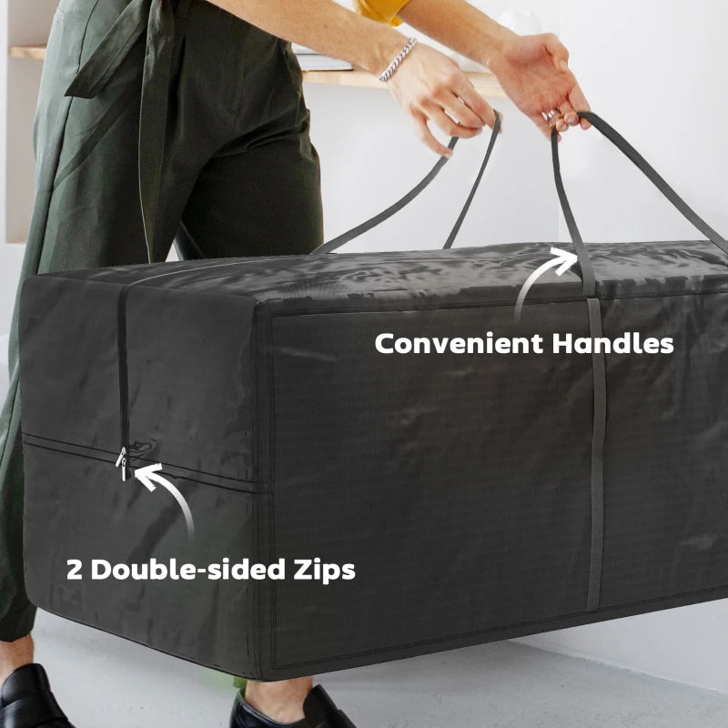 Outsunny 840L Outdoor Patio Cushion Storage Bag – UPF30+, Waterproof 600D Oxford, Heavy Duty, Black 