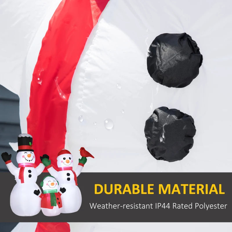 HOMCOM 7.9FT Inflatable Christmas Snowman Decoration, LED Lighted Blow Up for Indoor & Outdoor Holiday Yard Display 